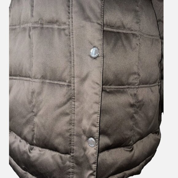 DKNY Quilted Down Detachable Hooded Puff Parka Winter Coat size M - Picture 3 of 10
